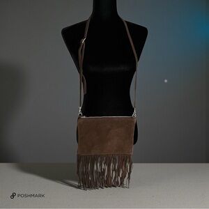 💖 Garuglieri Brown Suede Fringe Crossbody Bag 💖